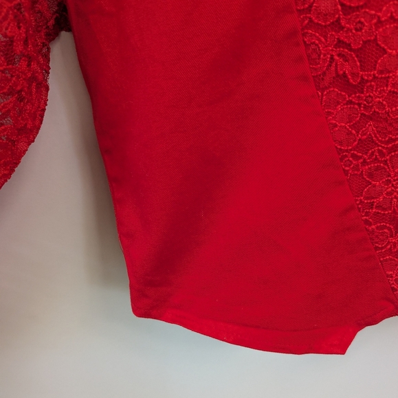 Vintage Western Heart Lace Button Up Top Cowgirl - Picture 6 of 15